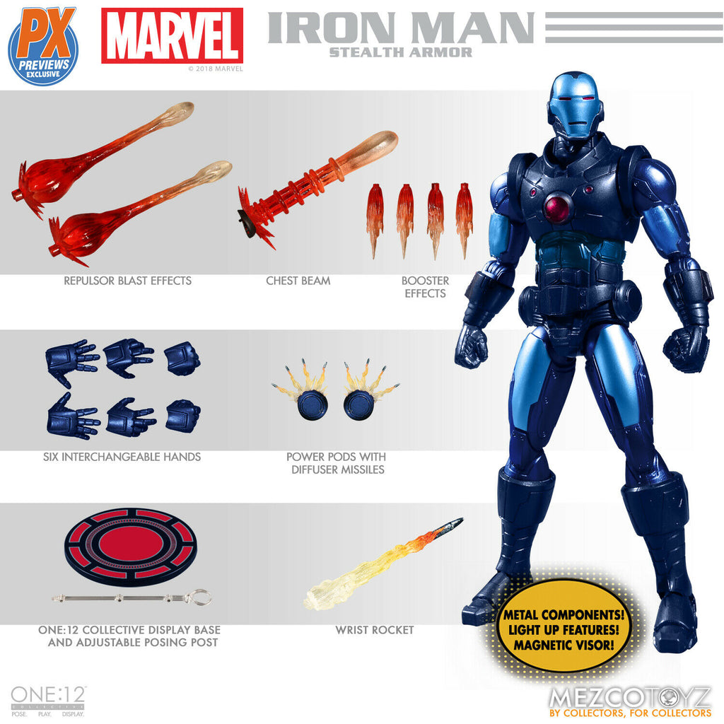 Mezco One:12 Marvel Iron Man Stealth Armor Previews Exclusive Action Figure