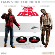 Mezco One:12 Dawn of the Dead Fly-Boy and Plaid Zombie Action Figure 2 Pack