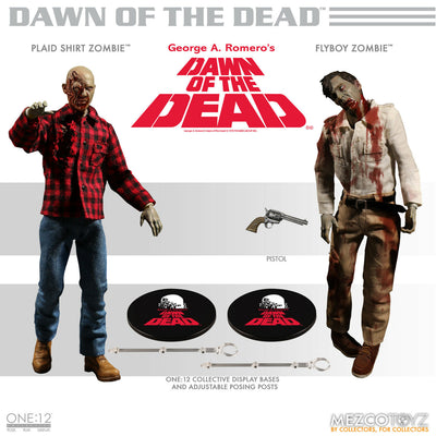 Mezco One:12 Dawn of the Dead Fly-Boy and Plaid Zombie Action Figure 2 Pack